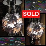 Round Rag Purse,Crochet,Knit,Upcycle,Rhinestone Flower,Custom Made,One Of A Kind 4 small