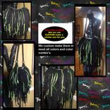Funky Fringed Handbag,Chains,Upcycled,Rhinestones,Bling,Jewels,Green & Black Hippie,Boho,Funky,Purse 3 small
