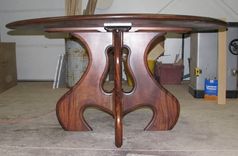Custom Solid Mahogany 60" Round Dining Table 1 small
