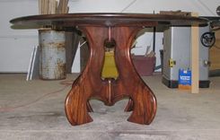 Custom Solid Mahogany 60" Round Dining Table 2 small