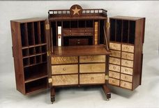 Walnut And Bird's-Eye Maple Office Desk 2 small
