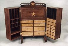 Walnut And Bird's-Eye Maple Office Desk 3 small