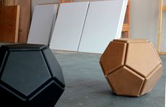Leather Orb. Seating & Side Table. 3 small