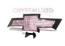 Pink Chevy Emblem Genuine European Crystals Chevrolet Bow Tie Crystallized Car Bling Bedazzled 1 small