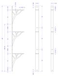 Iron Linear Shelf Brackets 2 small