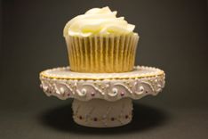Violet & Yellow Cupcake Stand // Single Cupcake {Larkspur Lace} 1 small