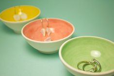 Ring Bowl : Small Porcelain Ring Dish 4 small