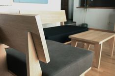 Red Oak Lounge Chair And Ottoman 1 small