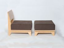 Red Oak Lounge Chair And Ottoman 4 small