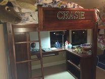 Maple Loft Bed With Desk And Book Shelves 2 small