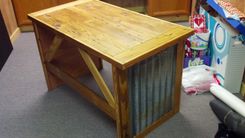 Reclaimed Lumber & Metal Writing Desk 1 small