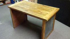 Reclaimed Lumber & Metal Writing Desk 2 small