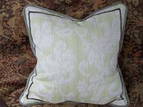 Pillow,With Greeng And Brown Cord.Mint Fabric. 1 small