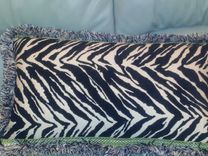 Zebra Fabric Lumbar Pillow With A Two Layers Trim 3 small