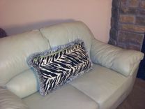 Zebra Fabric Lumbar Pillow With A Two Layers Trim 5 small