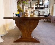 Dining Table Walnut Solid Wood 2 small
