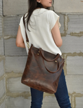 Brown Leather Tote Bag For Woman Leather Purse Anniversary Gift 1 small