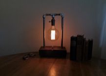 Barnwood, Table Lamp, Edison Lamp, Industrial, Mid Century Lamp, Pair Table Lamps, Edison Bulb 2 small