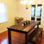 Barnwood, Dining Set, Dining Table And 2 Benches, Dining Table, Bench, Reclaimed Wood Dining Table 1 small