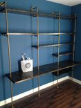 Industrial Pipe Shelving Bookcase With Desk 3 small