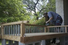 Cedar Swing Bed Suspended By Galvanized Cable With Outdoor Mattress And Pillows 3 small