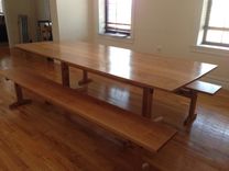 Cherry Trestle Table And Benches 5 small
