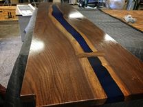 Black Walnut & Blue Resin Tv Stand 5 small