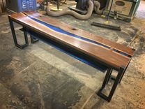Black Walnut & Blue Resin Tv Stand 3 small