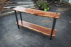 Black Walnut & Steel Sofa Table 3 small
