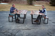 Black Walnut & Black Resin Dining Table 2 small