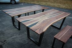 Black Walnut & Black Resin Dining Table 5 small