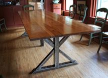 Birch And Steel Trestle Dining Table 1 small