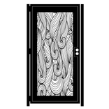 Decorative Steel Gate - Ocean Metal Art - Flow - Waves - Garden Gate - Swirling Steel Panel Art 1 small