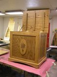 Oak Quilt Storage Chest With Wheat Motif 1 small