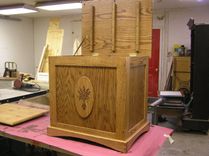 Oak Quilt Storage Chest With Wheat Motif 2 small