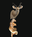 Free Standing Single Head Juniper Taxidermy Pedestal 1 small