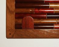 Wood Sprite Wall Art - 18" X 18" Sculpture - Recycled Solid Stained Cherry Wood 3 small