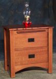 2 Drawer Quartersawn Oak Mission Style Night Stand 1 small