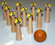 10 Pin  Wooden Lady Bug Bowling Set 5 small