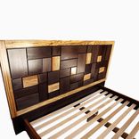 Patterned Bed Headboard W/ Zebrawood Frame 1 small