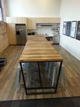 Reclaimed Wood And Steel Industrial High Top Conference Table 3 small
