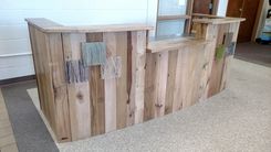 Reclaimed Wood And Steel Reception Desk 1 small