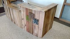 Reclaimed Wood And Steel Reception Desk 7 small