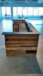 Contemporary Reclaimed Wood And Steel Reception Desk 2 small