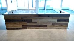 Contemporary Reclaimed Wood And Steel Reception Desk 4 small
