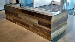 Contemporary Reclaimed Wood And Steel Reception Desk 1 small