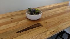 Custom Contemporary Reclaimed Wood And Steel Conference Table. 2 small