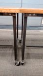 Reclaimed Oak High-Top Work Table W/ Casters 3 small