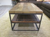 Reclaimed Hardwood Coffee Table In Steel Box Frame 2 small