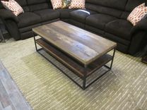 Reclaimed Hardwood Coffee Table In Steel Box Frame 1 small